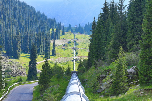 oil pipeline in the mountains photo