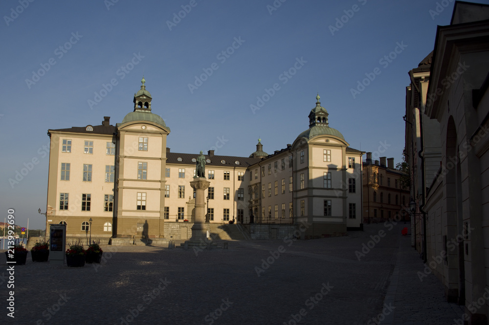 Buildnings and landmarks on Riddarholmen and Old Town in Stockholm, Sweden
