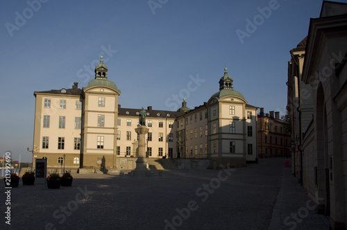 Buildnings and landmarks on Riddarholmen and Old Town in Stockholm, Sweden