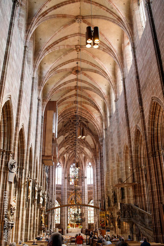 St. Lawrence Cathedral inside Medieval Gothic churches in Nuremberg  Bavaria  Germany