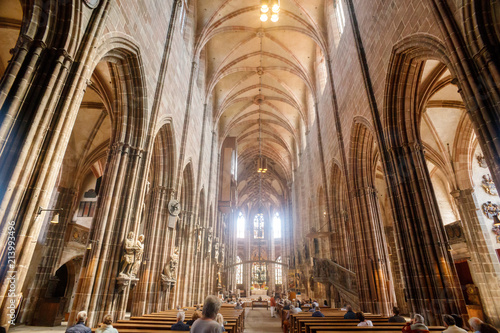 St. Lawrence Cathedral inside Medieval Gothic churches in Nuremberg, Bavaria, Germany