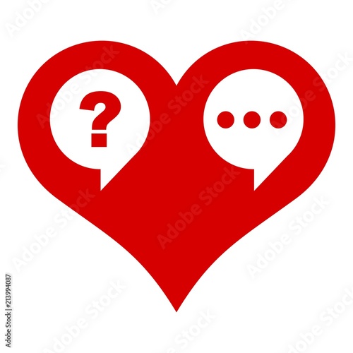 Heart chat icon. Simple illustration of heart chat vector icon for web design isolated on white background