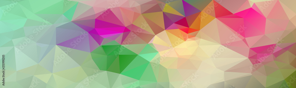 Multicolor banner background from triangles, header for web