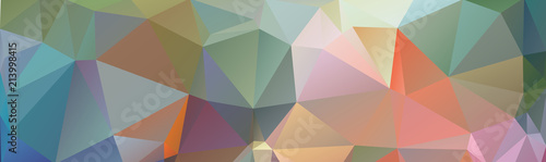 Multicolor banner background from triangles, header for web