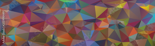 Multicolor banner background from triangles, header for web