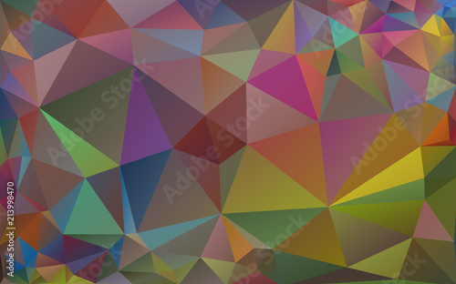 Multicolor background of triangles. Bright colors, festive abstract background