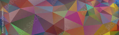 Multicolor banner background from triangles, header for web