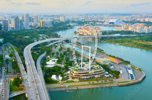 Singapore skyline, Ferries ...