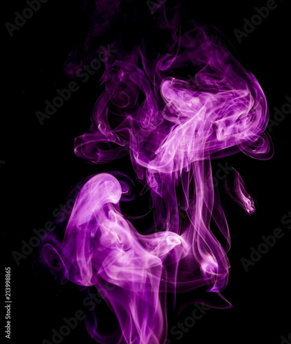 Fototapeta Naklejka Na Ścianę i Meble -  Purple smoke on black background