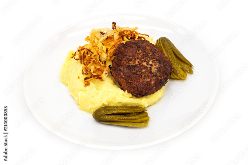 Faschierte Laibchen mit Kartoffelpüree Faschierte Laibchen mit Kartoffelpüree