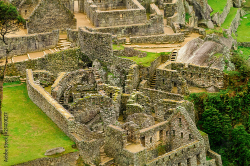 Temple of the Condor in Machu Picchu seen from above