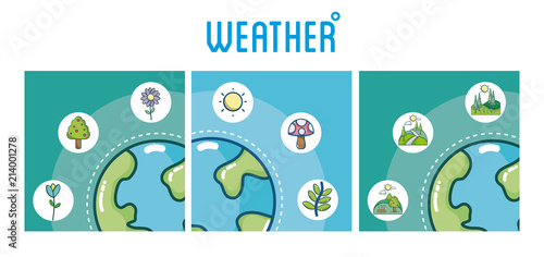 Set of weather cards
