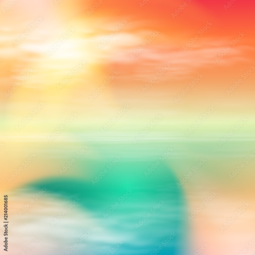 Sea summer sunset. Tropical summer background. EPS10 vector Sea summer sunset. Tropical summer background. EPS10 vector