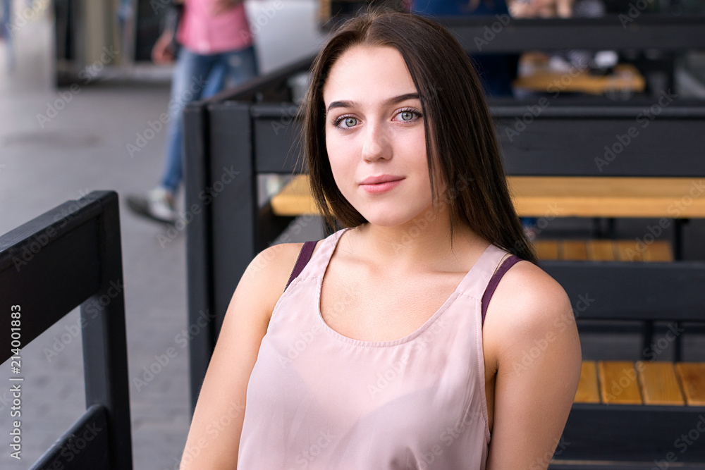 Fototapeta premium Attractive girl enjoying free time