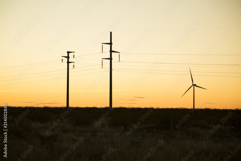 Power towers in the late afternoon