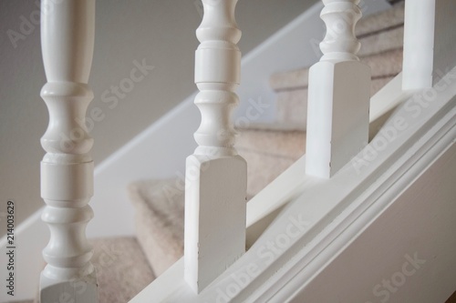 White spindles on interior home staircase