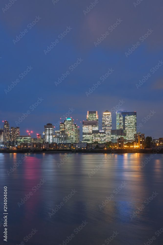 Office buildings in Canary Wharf in London