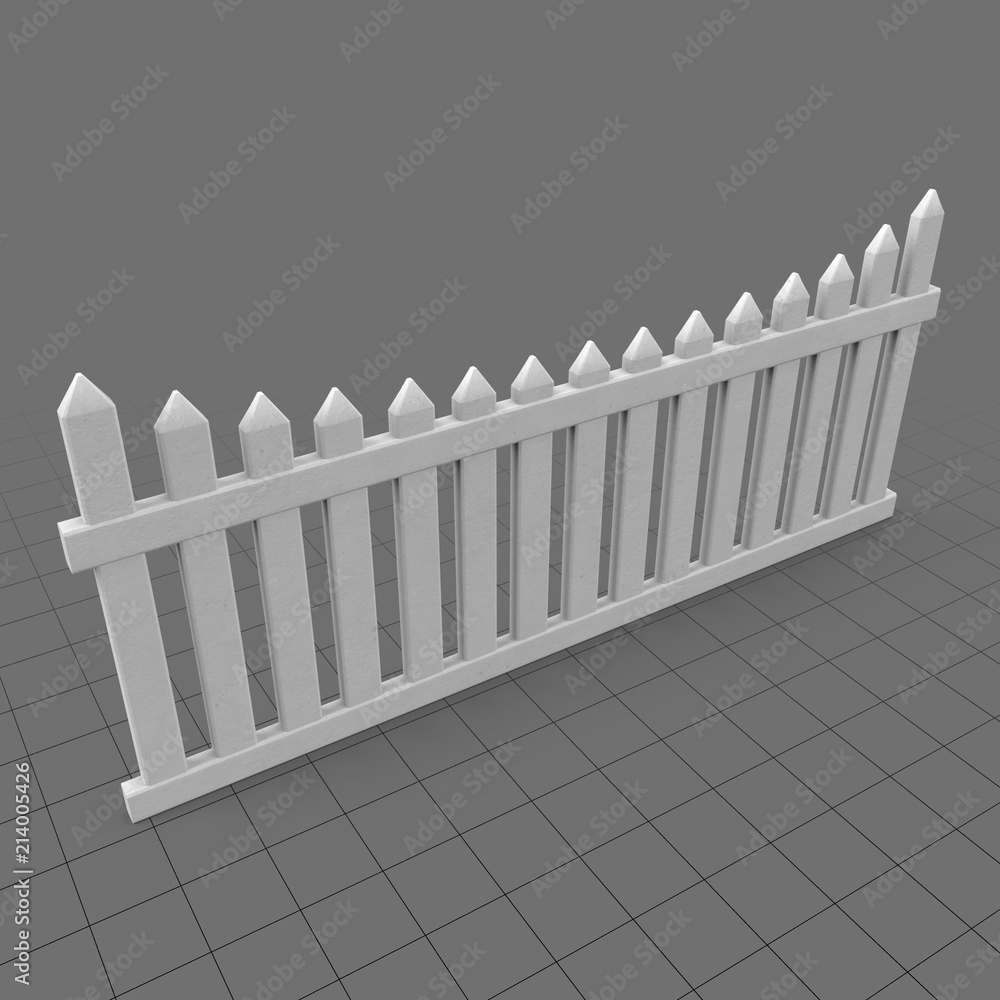 6pk 1:76 3D Printed White Picket Fence 