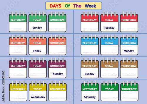 days of the week worksheets, Trace and write the days of the week