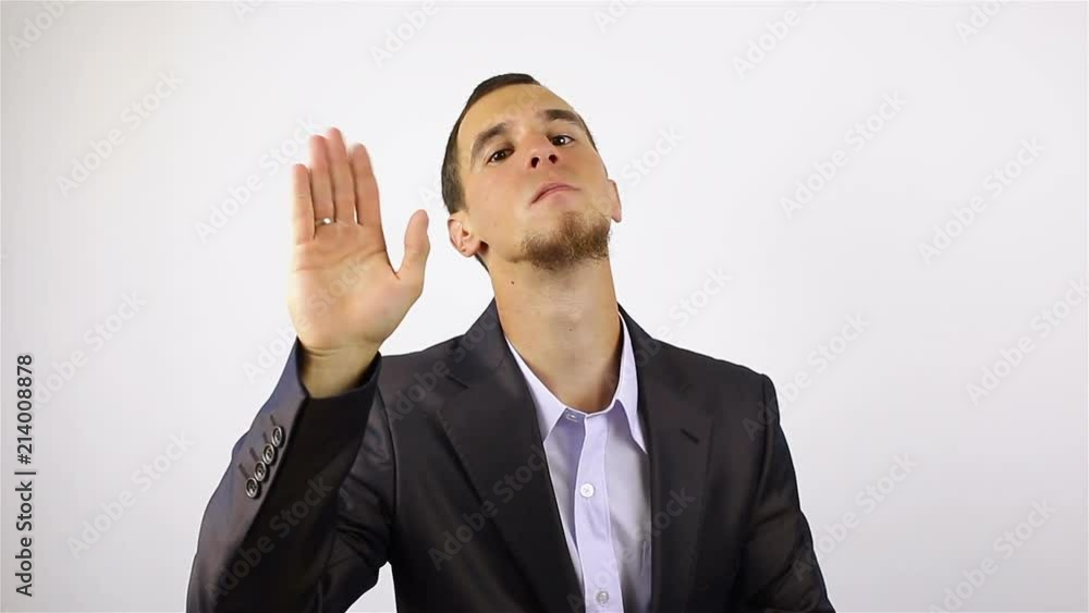 young man looking at the camera. Kiss gesture young man looking at the camera. Kiss gesture