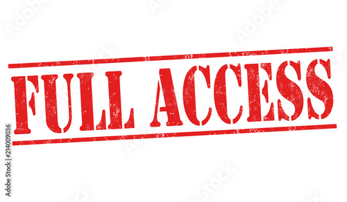 Full access sign or stamp