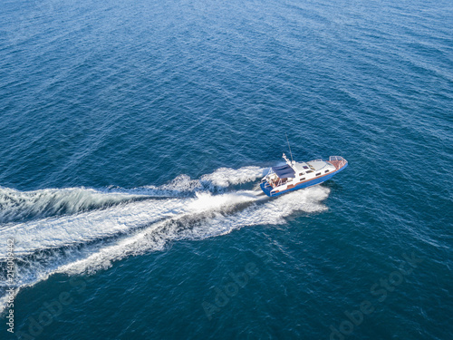 rescue Coast security guard motor boat ship sea patrol isolated © Mihail