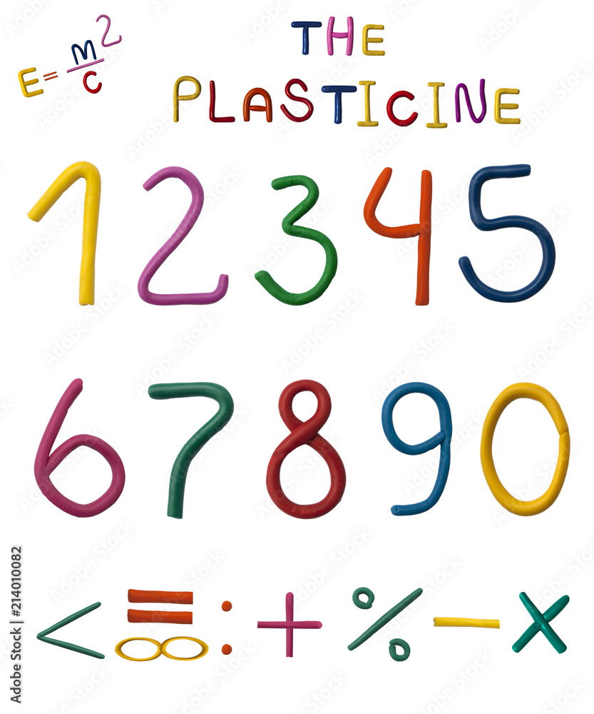 numbers plasticine shool kit for kid Funny colors words Stock Illustration  | Adobe Stock