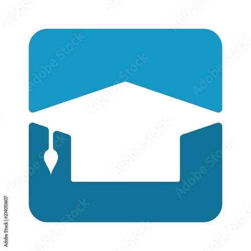Graduation Hat icon. Education logo. Graduate symbol. Vector Eps 08.