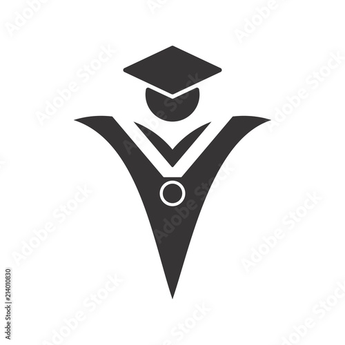 Graduation Hat icon. Education logo. Graduate symbol. Vector Eps 08.