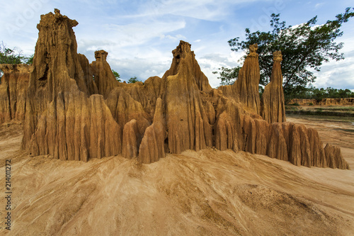 Natural phenomena caused by erosion make the environment change.
