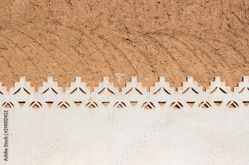 Authentic Arabian style decoration ornament pattern on a wall in Riyadh, Saudi Arabia