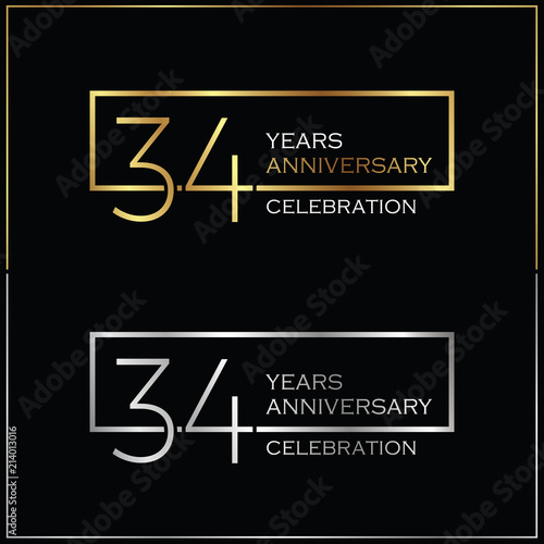 34th years anniversary celebration background