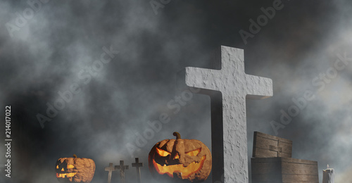 halloween graveyard coffin ...