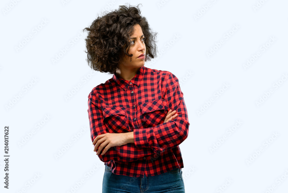 Beautiful arab woman irritated and angry expressing negative emotion, annoyed with someone Beautiful arab woman irritated and angry expressing negative emotion, annoyed with someone
