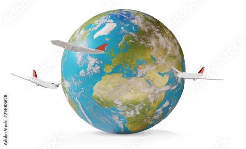 airplanes flight world glob...