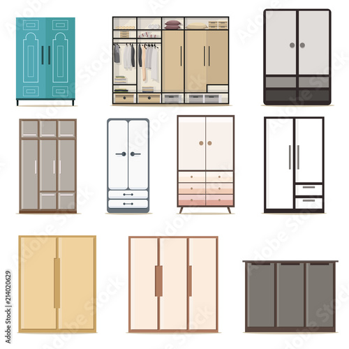Set of home dressing room wardrobes