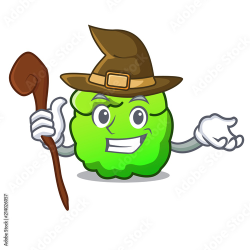 Witch shrub mascot cartoon style