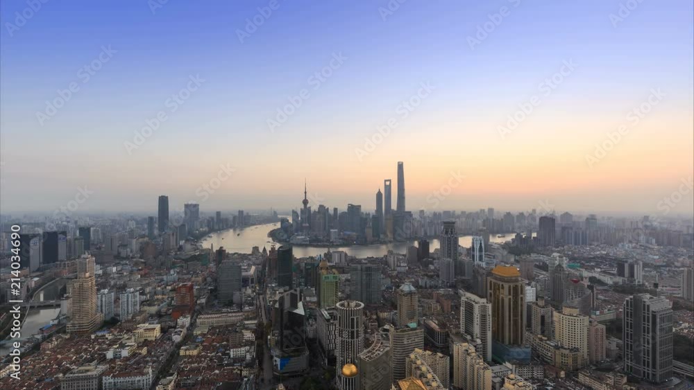 Timelapse of Shanghai skyline and cityscape in night to day Timelapse of Shanghai skyline and cityscape in night to day