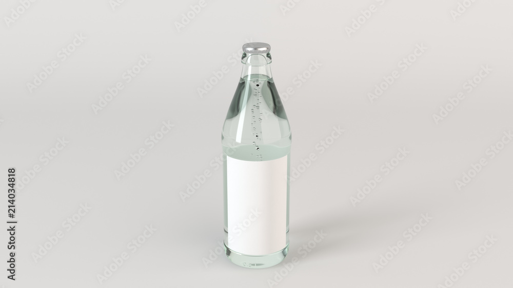 Mock up of water bottle with blank label Mock up of water bottle with blank label