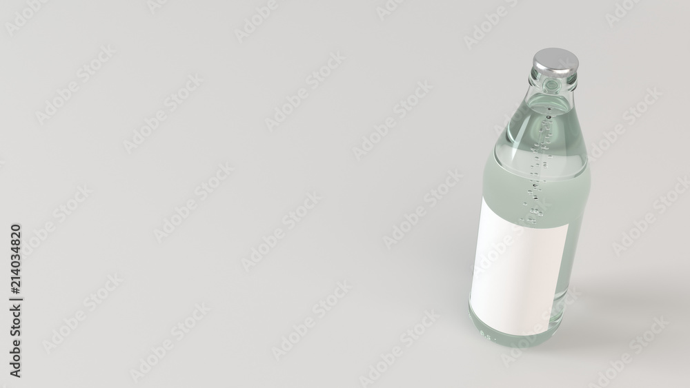 Mock up of water bottle with blank label Mock up of water bottle with blank label