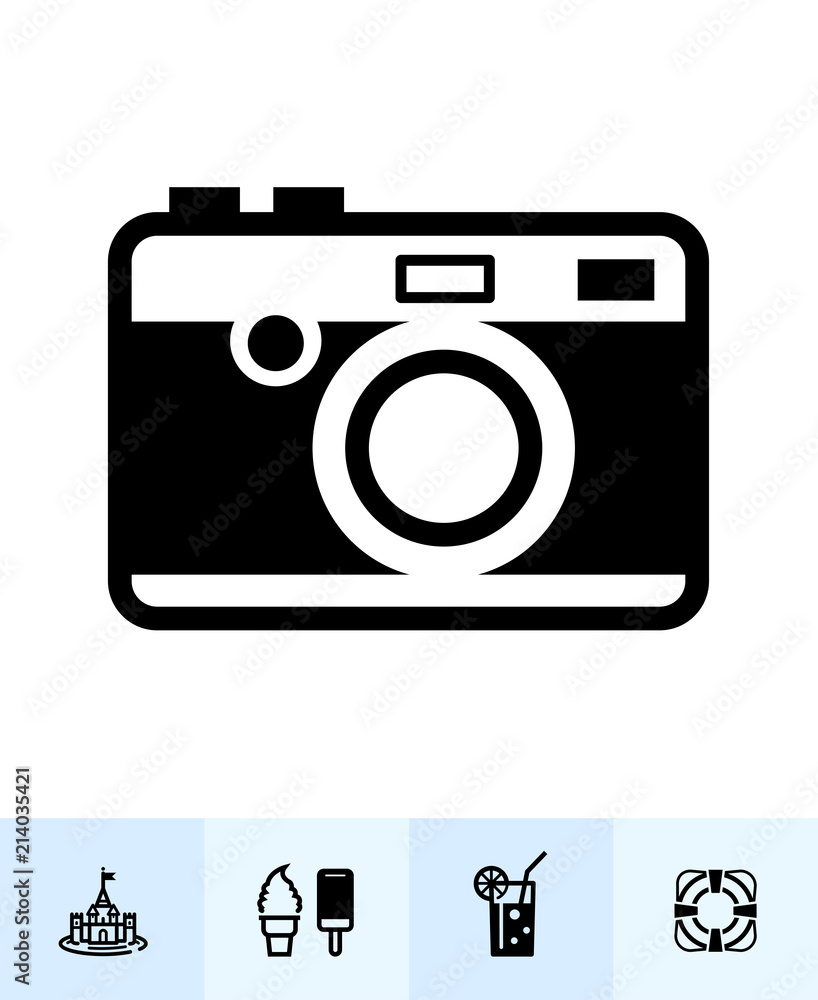 Summer and beach Icons with White Background Summer and beach Icons with White Background