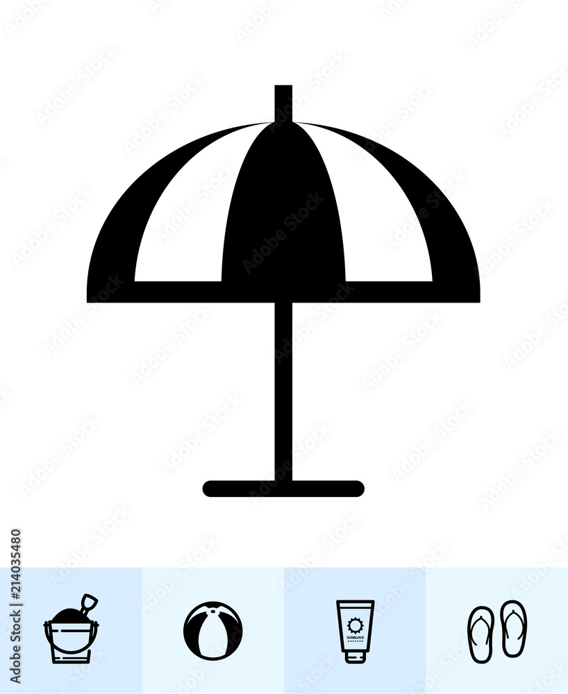 Summer and beach Icons with White Background Summer and beach Icons with White Background