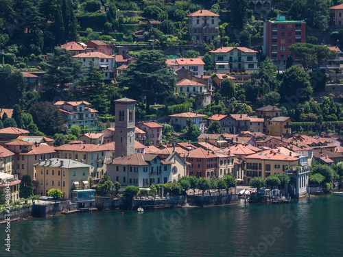 aerial shot of village Torno, Como Lake, Lombardy. Italy © gpriccardi