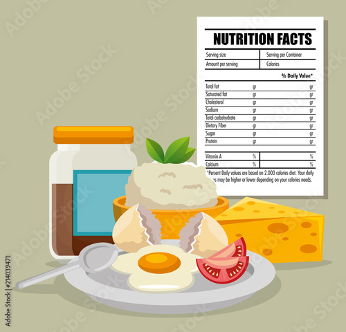 healthy food with nutritional facts