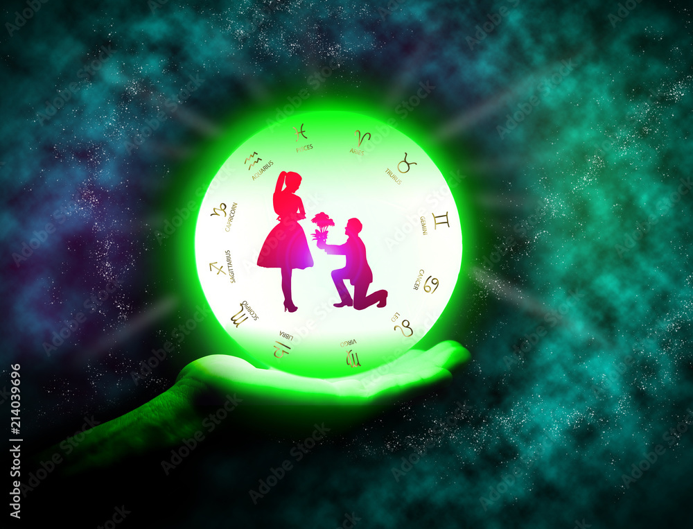 Fototapeta premium Crystal ball on the hand