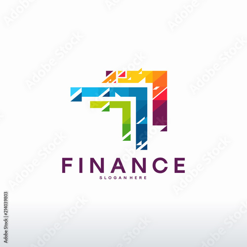 Pixel Arrow logo designs concept vector, Financial logo template, Fintech logo designs