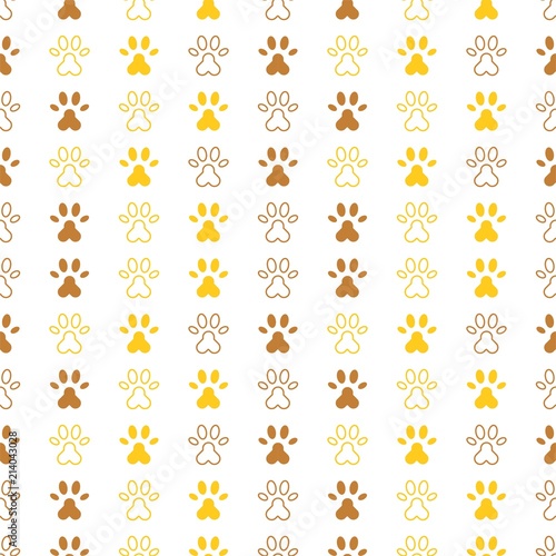 Fototapeta Naklejka Na Ścianę i Meble -  seamless pattern of paw foot print for wrapping paper or use as background