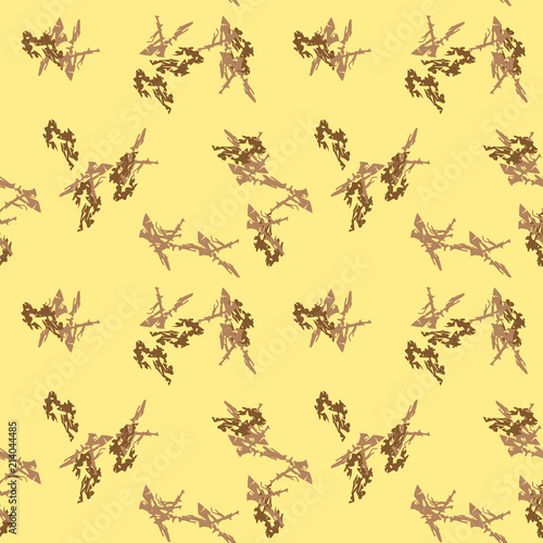 Military camouflage seamless pattern in yellow, beige and brown colors © Ko_Te