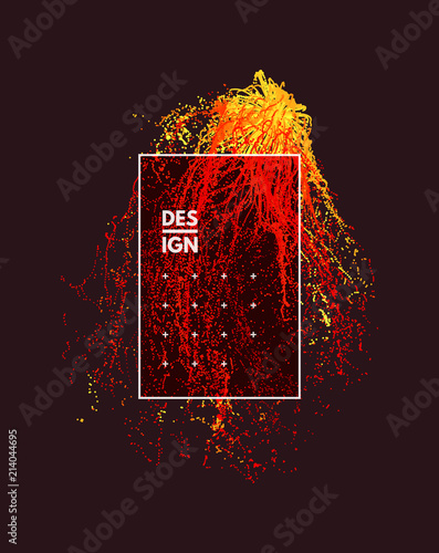 Array with dynamic particles. 3d technology style. Abstract background. Vector illustration.