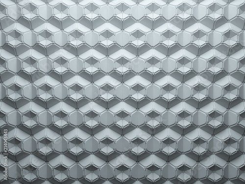 3d render abstract background made of repeatable hexagonal geometric shapes. Pattern ornament.